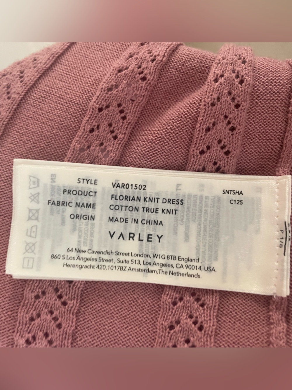 Varley Florian Knit Midi Dress in Dusty Rose Small NWOT - Picture 9 of 10